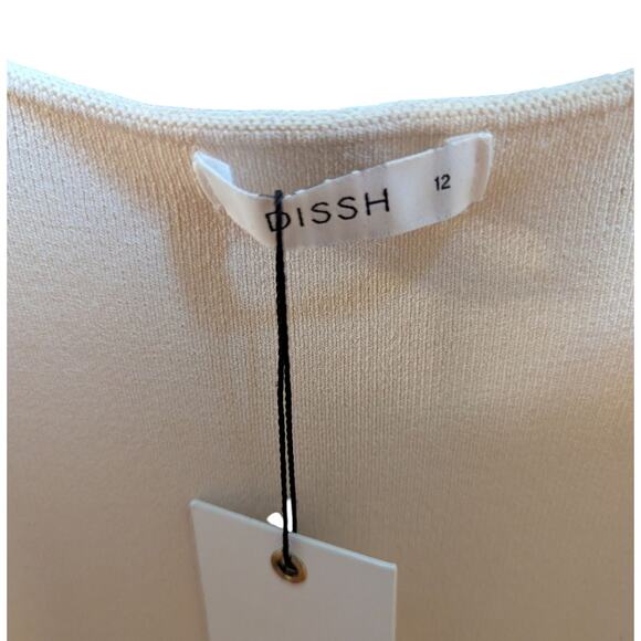 Dissh White Cutout Bodycon Maxi Dress 12 | Sleeveless Knit Minimalist Summer - Picture 4 of 6